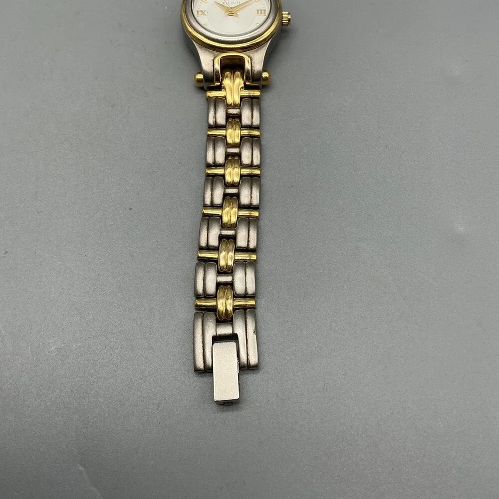 Anne Klein II Womens Watch 23mm White Dial Two Tone Band New Battery 6.25